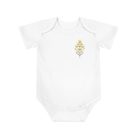 Wattleseed Family Logo Baby Short Sleeve Bodysuit - Cozy Cotton Blend