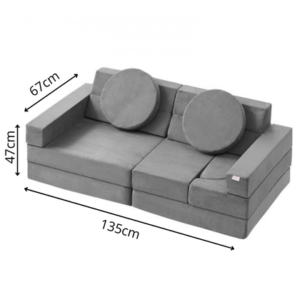 Vevor Modular Play Couch for Kids - 15 Piece Creative Foam Sofa Set for Play & Sleep - Safe & Washable