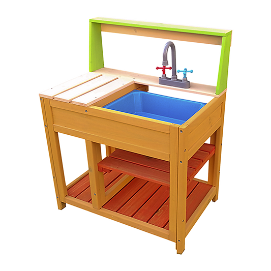 Children’s Outdoor Play Mud Kitchen with Display Shelf by Randy & Travis - Stimulate Creativity in Kids