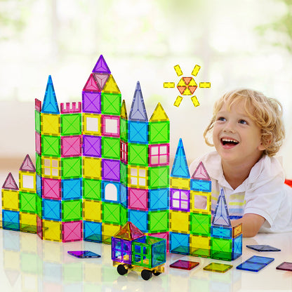Keezi 100-Piece Magnetic Building Tiles - Creativity Unleashed for Kids