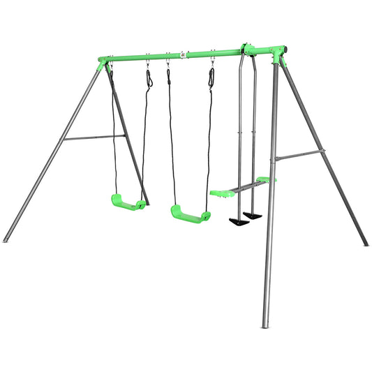 Lifespan Kids Hurley 2 Metal Swing Set - Durable Outdoor Playset