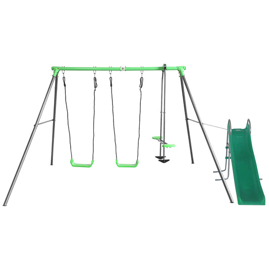 Lifespan Kids Hurley 2 Metal Swing Set with 1.8m Slide