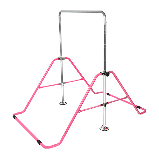 Adjustable Kids Gymnastics Horizontal Bar by Randy & Travis Machinery - Pink Monkey Kip Bar for Home Training